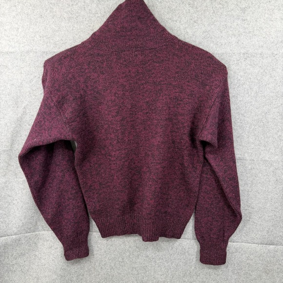 Vintage Eddie Bauer Sweater Mens Medium Maroon Wool Blend Shawl Cowl Collar USA - Picture 3 of 8